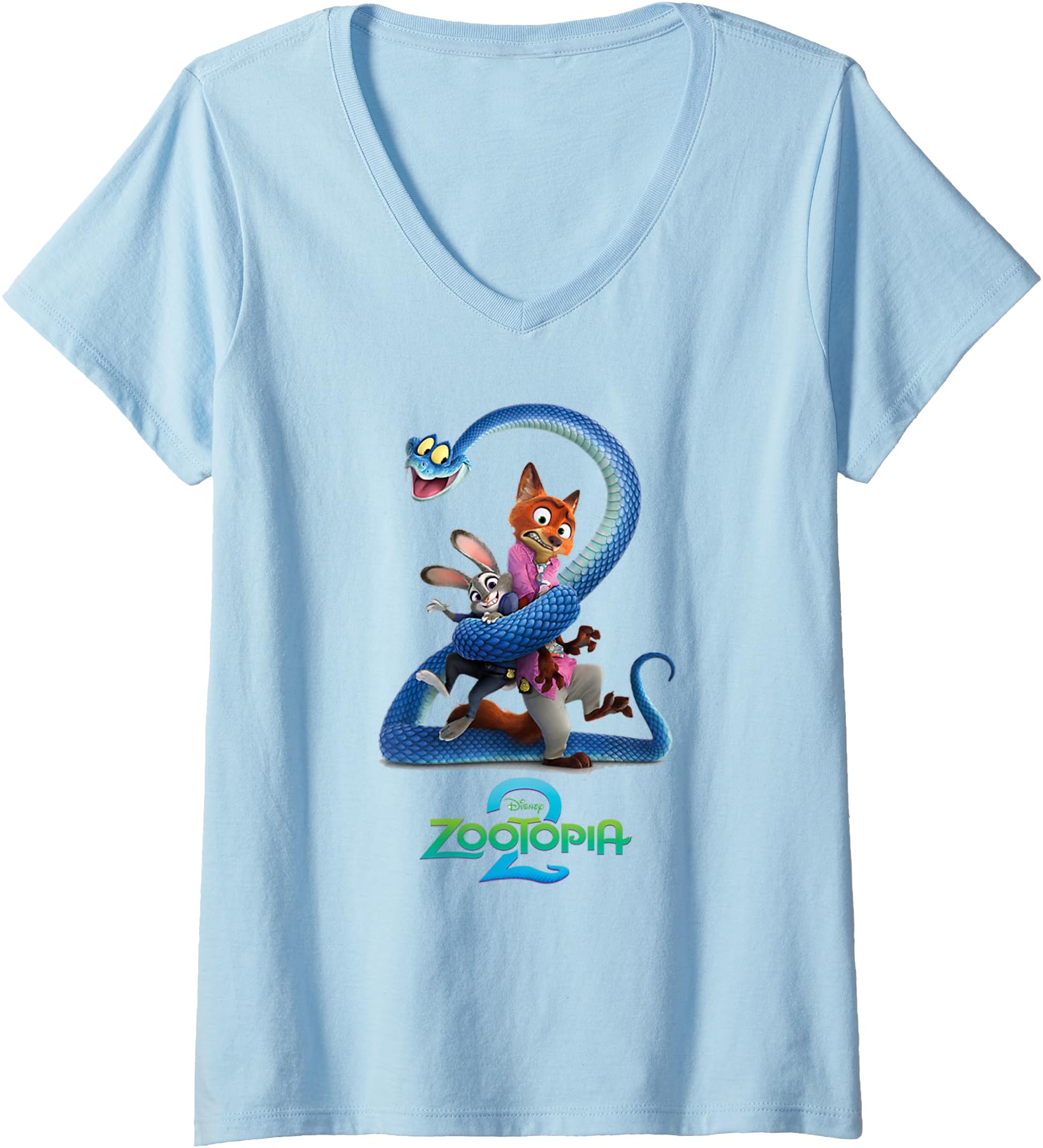 Womens Disney Zootopia 2 Funny Group Shot Movie Poster V-Neck
