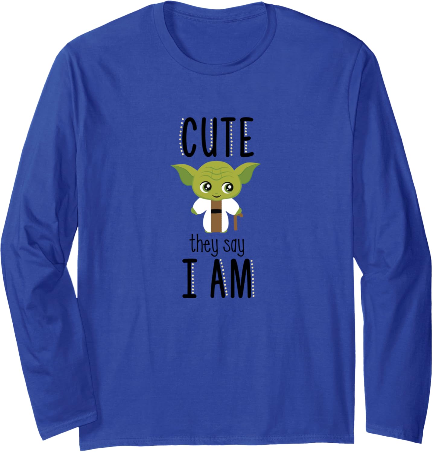 Star Wars Yoda Cute They Say I Am Adorable Chibi Style Logo Long Sleeve