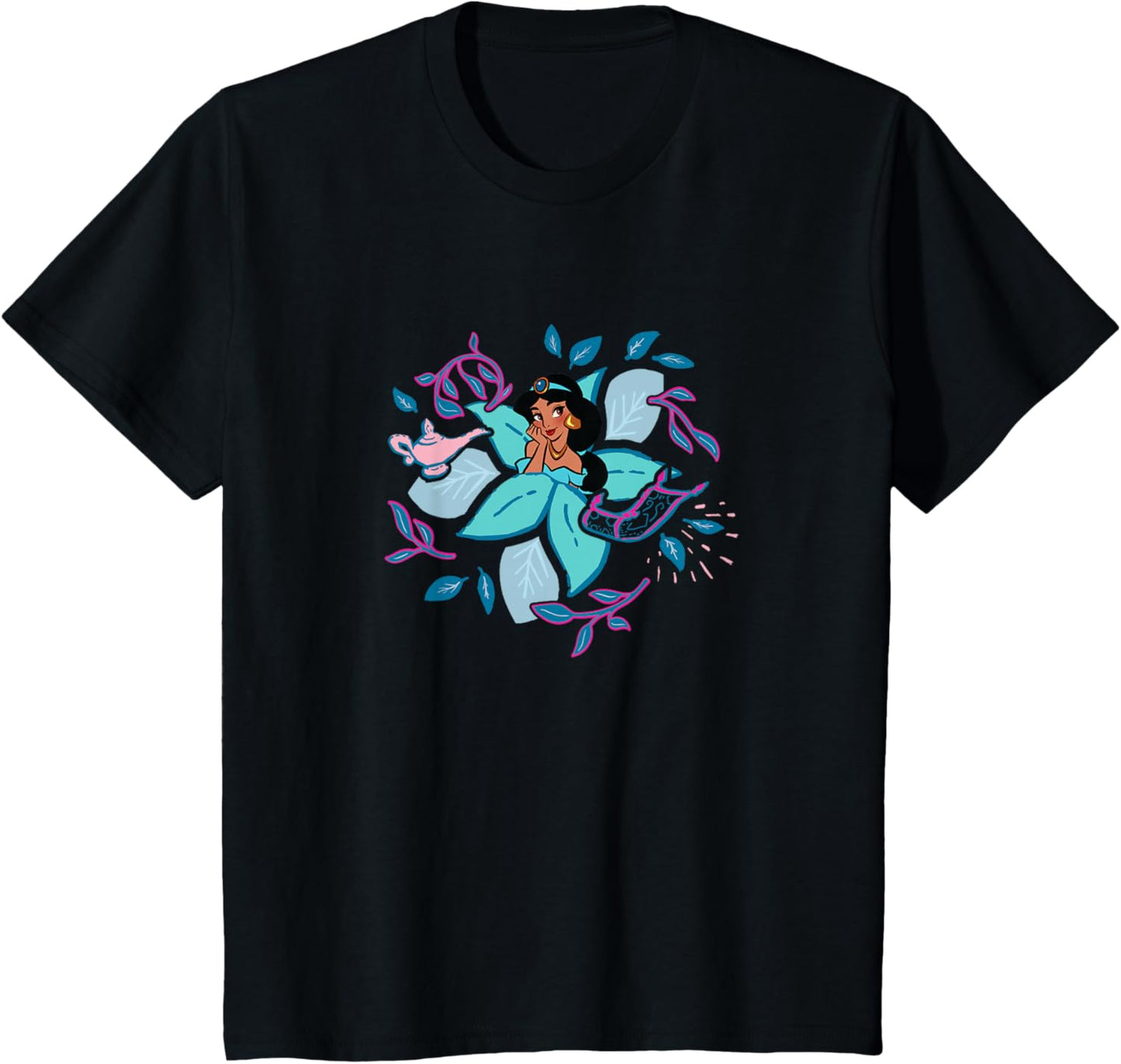 Kids Disney Aladdin Jasmine Floral Lotus Classic Chibi Portrait
