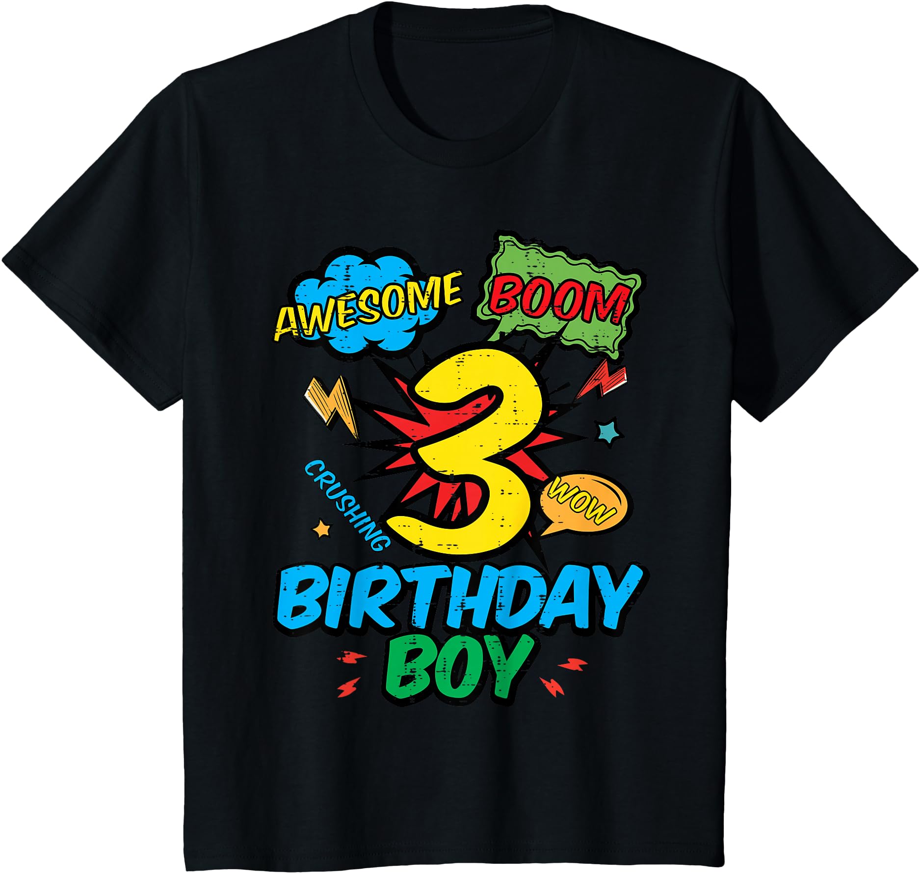 Kids 3 Birthday Boy Comic Cute 3rd Bday Superhero Party Boys