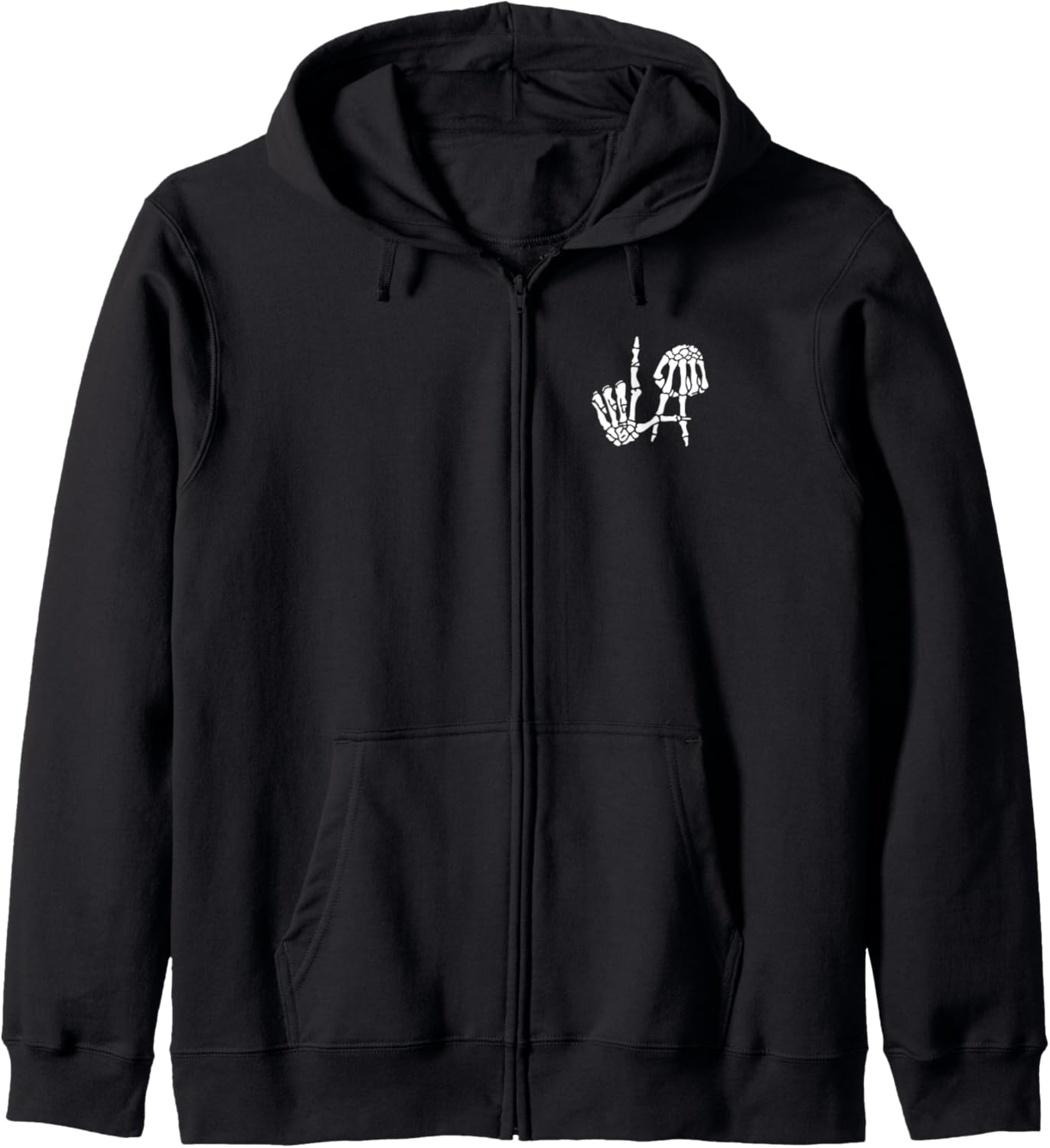 Los Angeles Hand Sign Skeleton Zip Hoodie