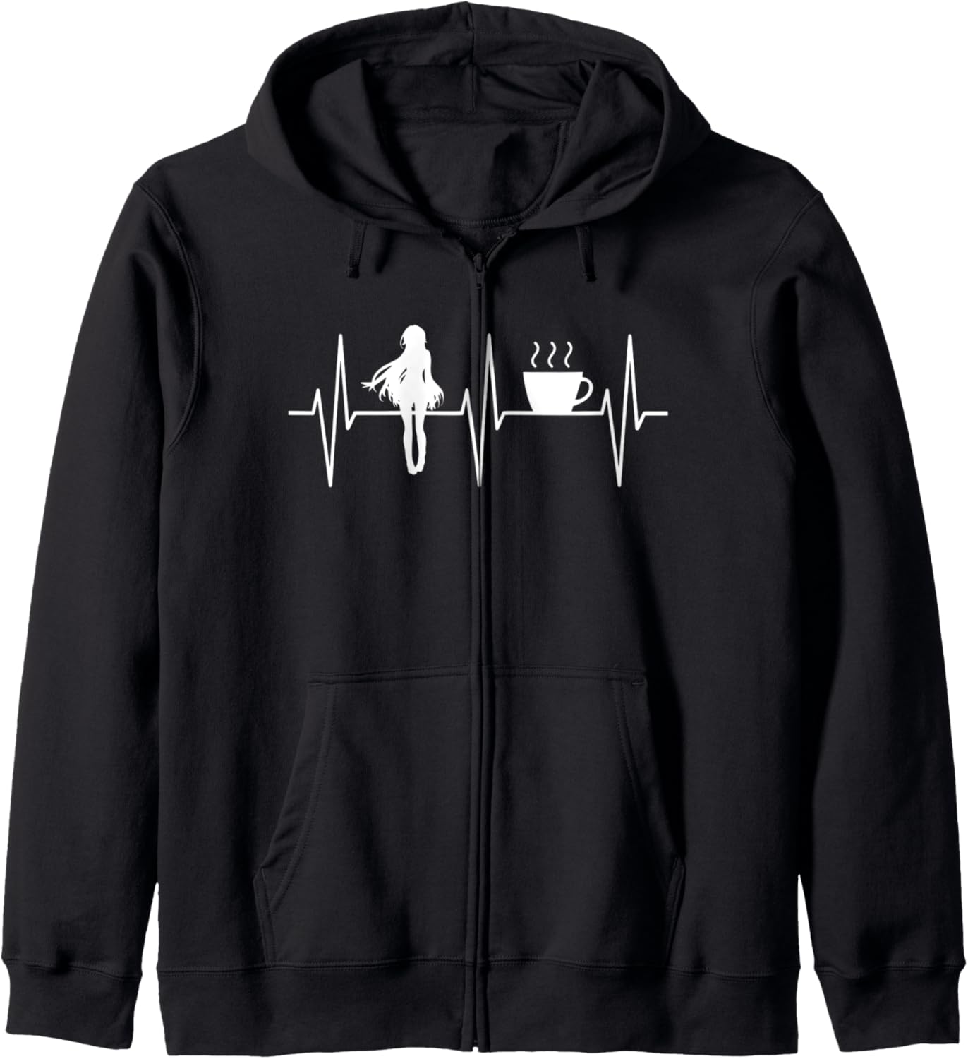 Anime Shirt Funny Coffee Lover Heartbeat Manga Anime Lover Zip Hoodie