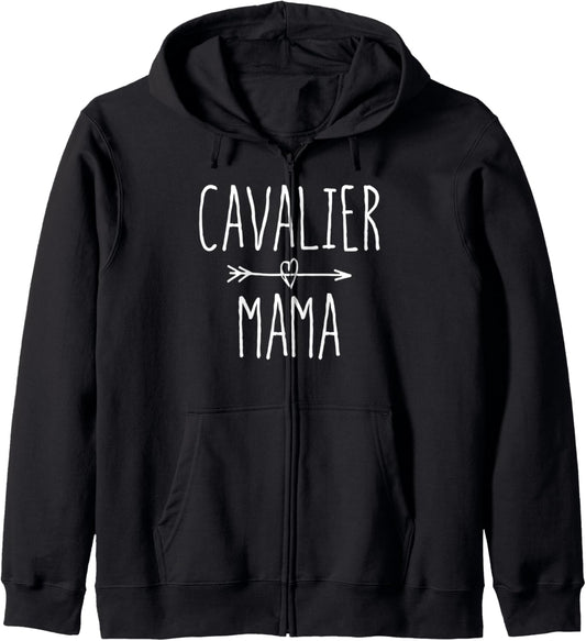 Cavalier King Charles Spaniel Mom Gift Cute Cavalier Mama Zip Hoodie
