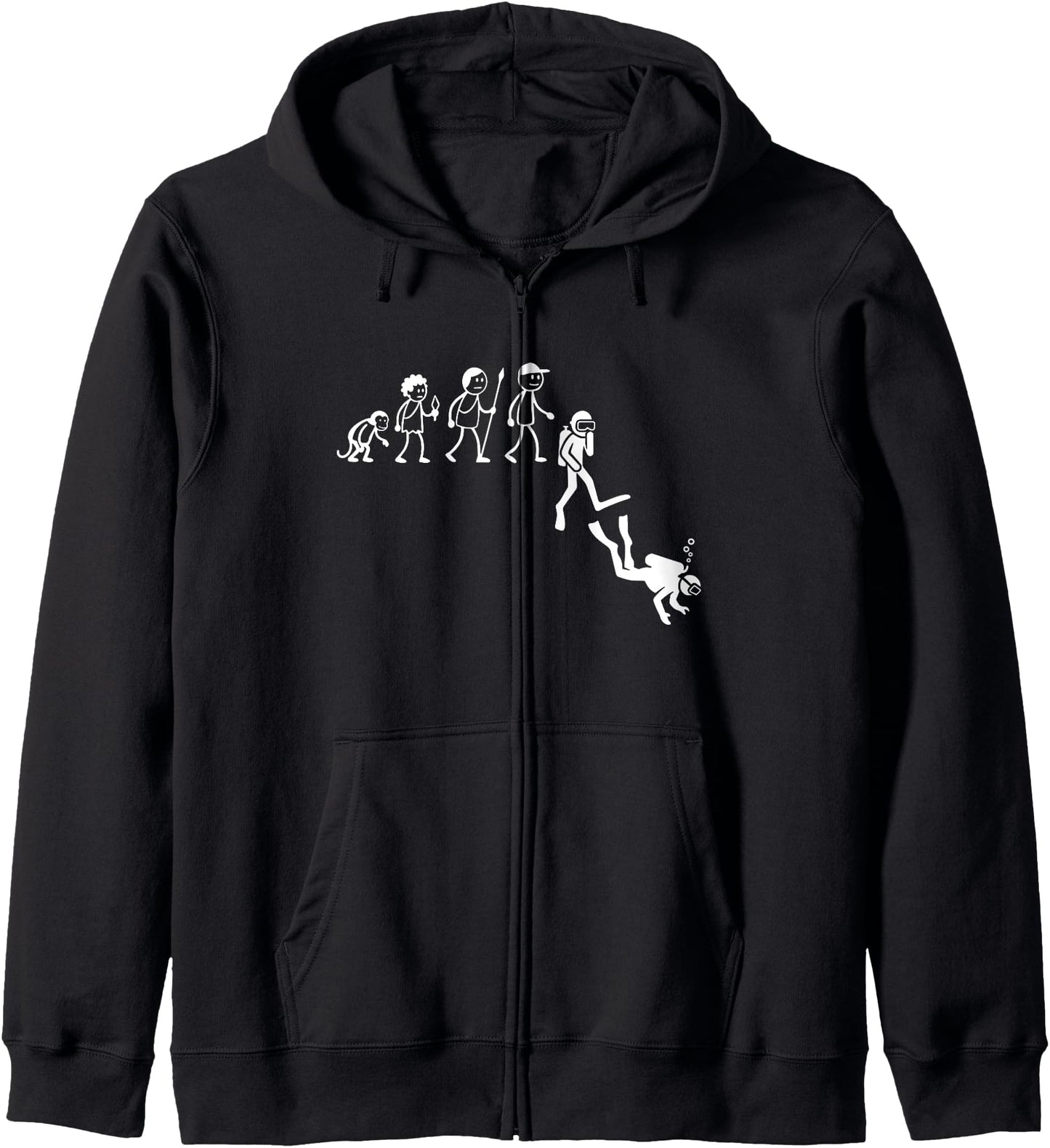 Stickfigure-Diving Scuba-Divers Water-Sports Scuba-Diving Zip Hoodie