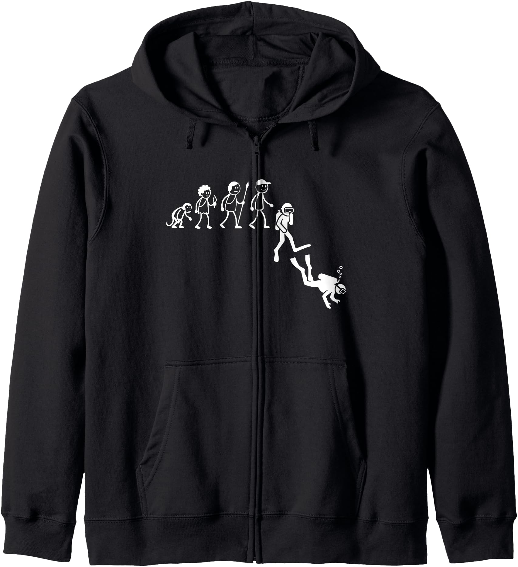 Stickfigure-Diving Scuba-Divers Water-Sports Scuba-Diving Zip Hoodie