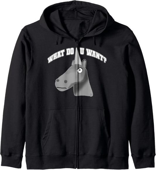 charlie the unicorn what do you want funny unicorn Zip Hoodie