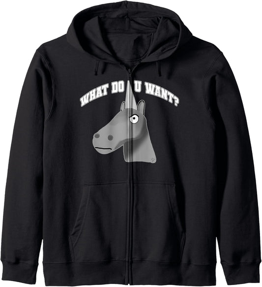 charlie the unicorn what do you want funny unicorn Zip Hoodie