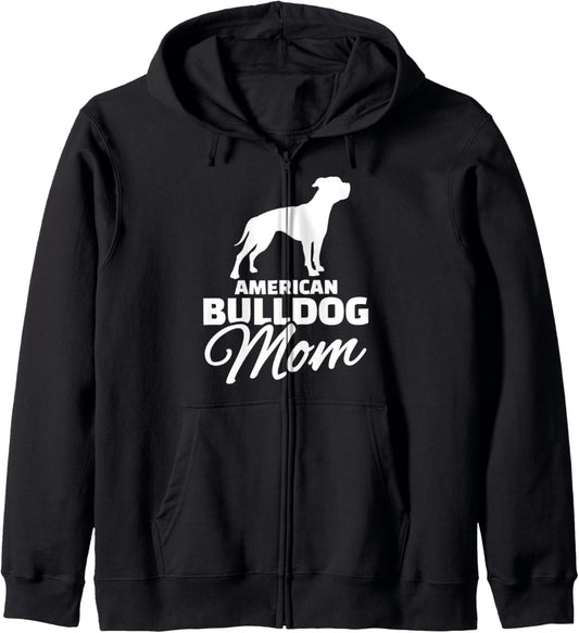 American bulldog mom Zip Hoodie