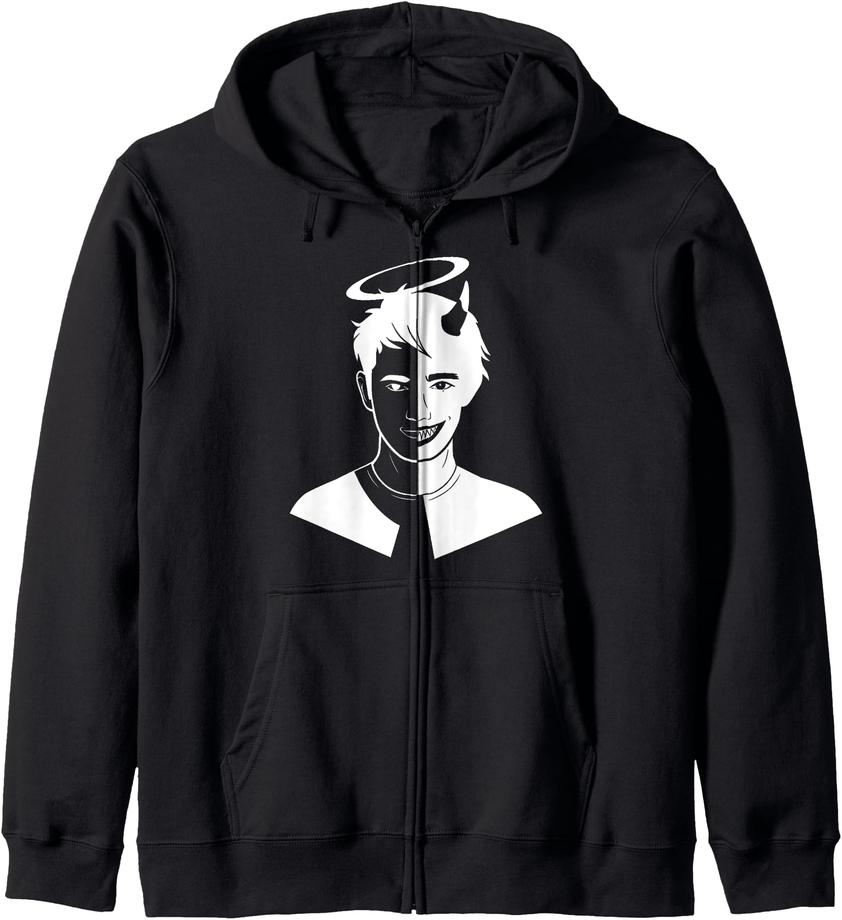 Bad Good Devil Angel Face for Mens Anime Hoodie