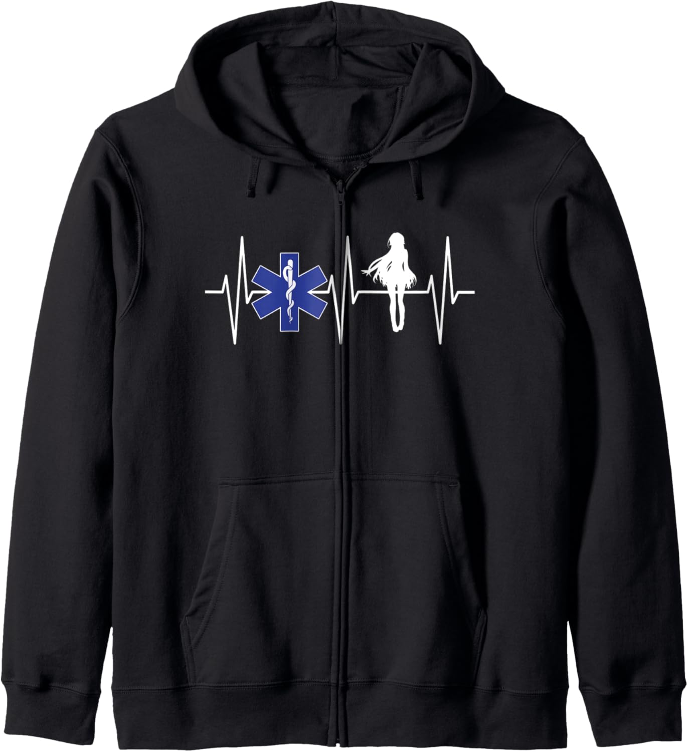 EMS Shirt Anime Lover EMT Paramedic Heartbeat Anime Hoodie