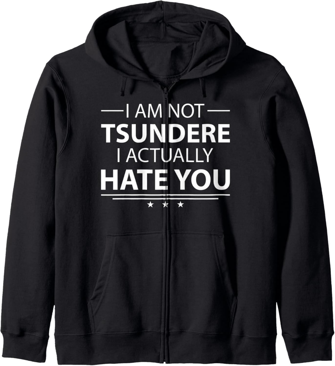 Tsundere Anime Meme T-shirt Tsundere I Hate You Anime Meme Zip Hoodie