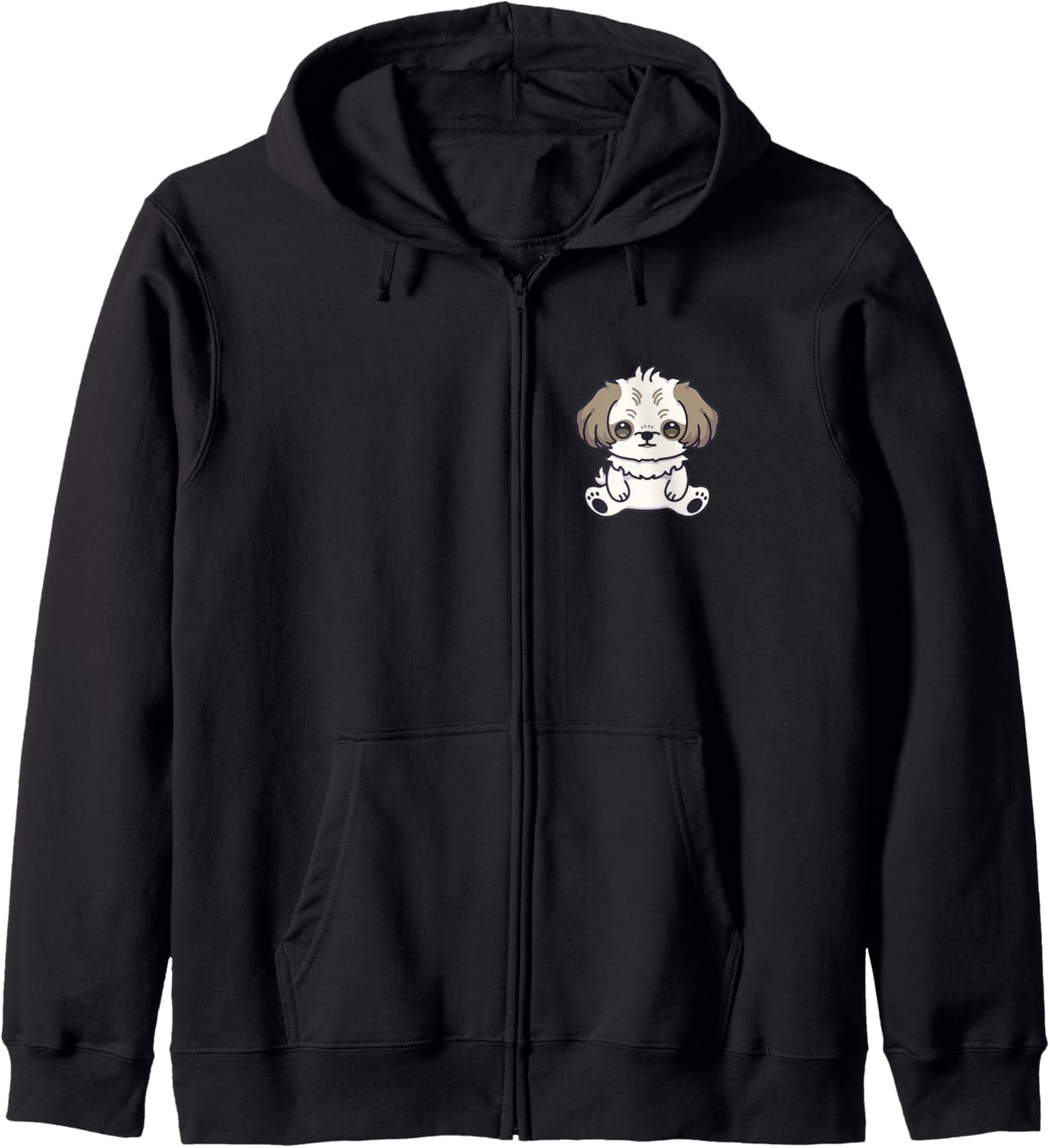 Shih Tzu Dog Cute Kawaii Lover Owner Puppy Aesthetic Anime Zip Hoodie