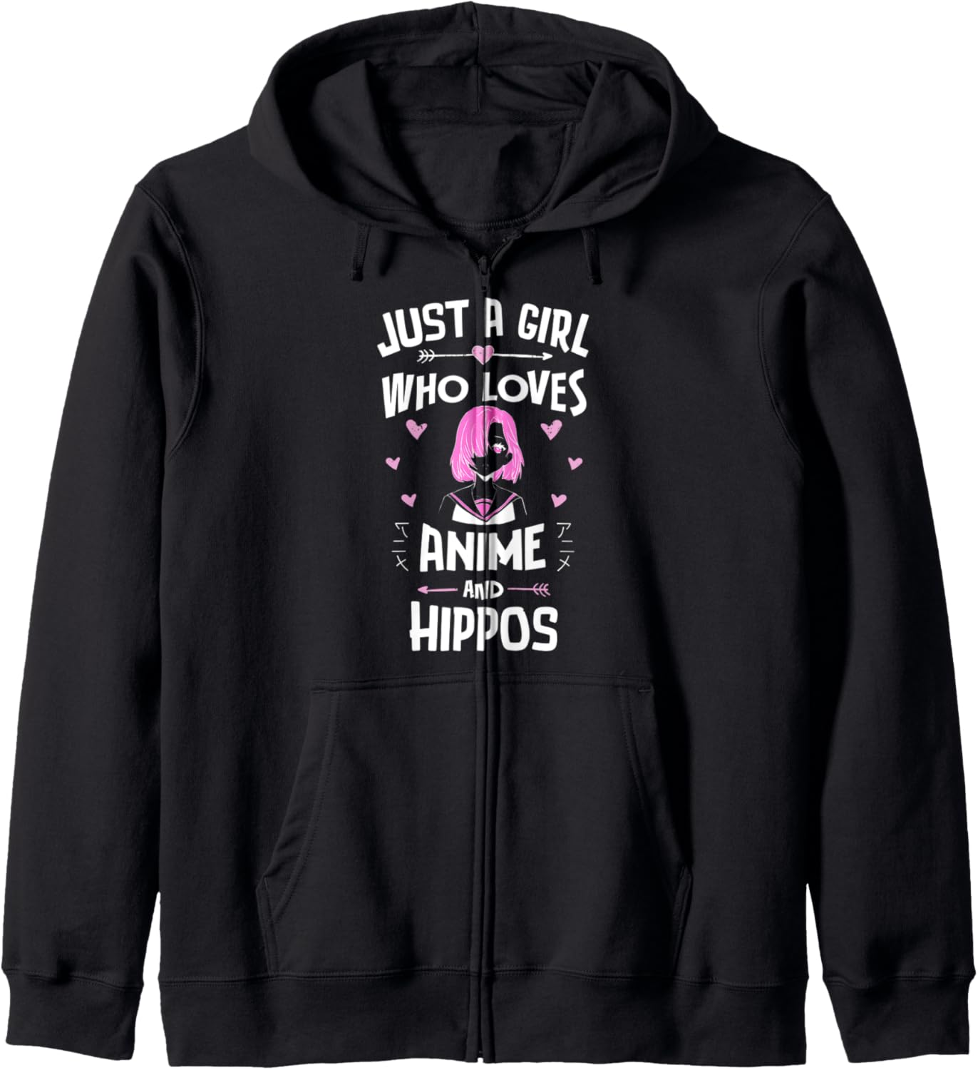 Anime And Hippos, Just A Girl Who Loves Anime Hoodie