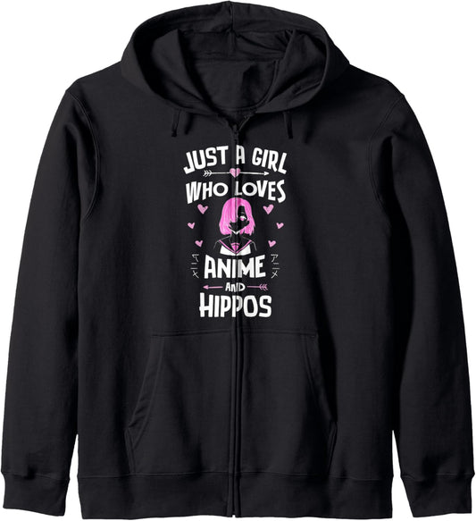 Anime And Hippos, Just A Girl Who Loves Anime Hoodie