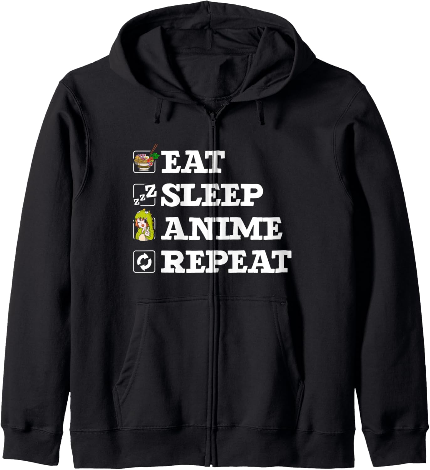 Kawaii Japanese Manga Otaku Bowl Of Ramen Noodles Anime Zip Hoodie
