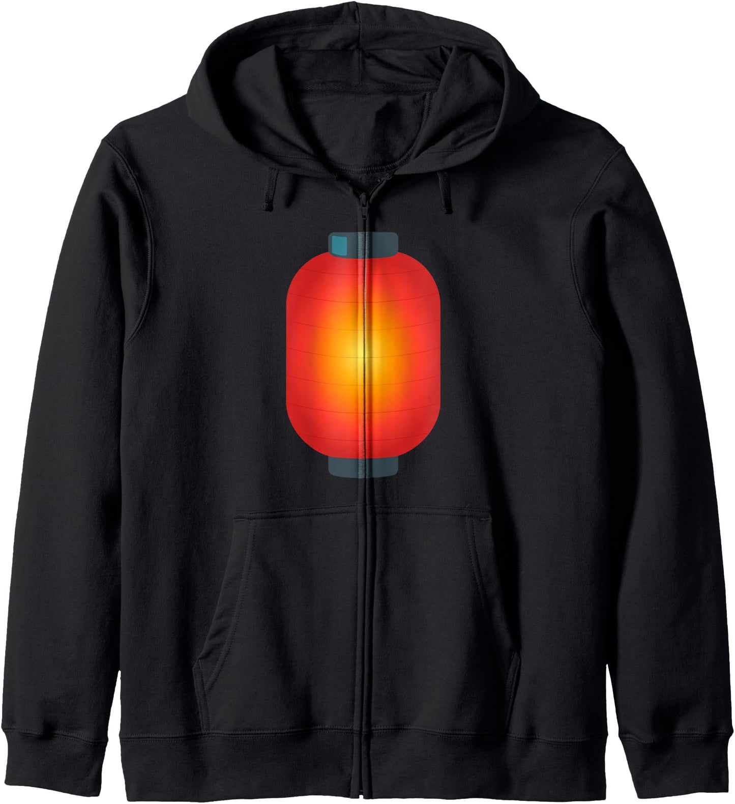 Red Paper Lantern Izakaya Lantern Japanese Lantern Zip Hoodie