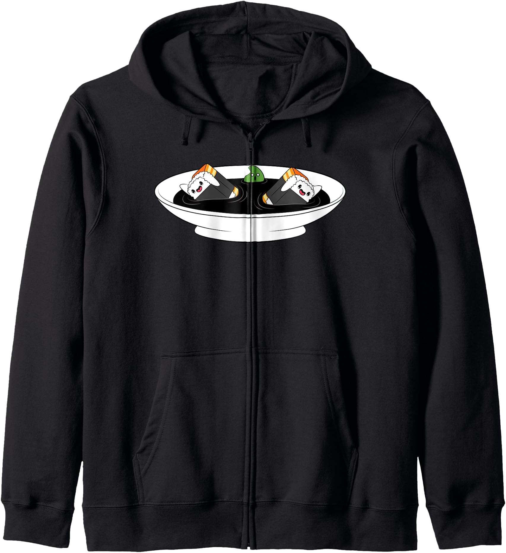 Sushi Wasabi In Soy Sauce Kawaii Anime Japanese Zip Hoodie