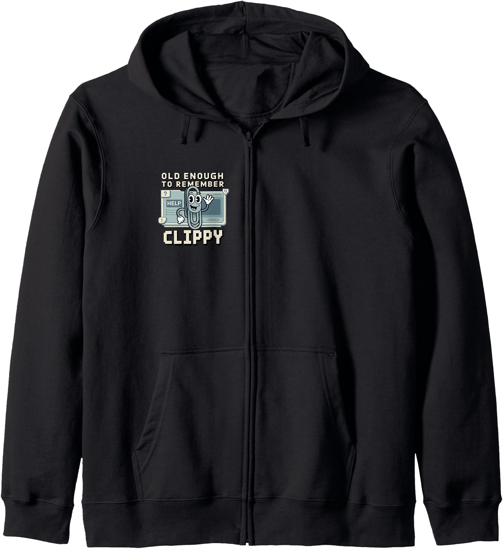 Old Enough To Remember Clippy Paper Clip Zip Hoodie
