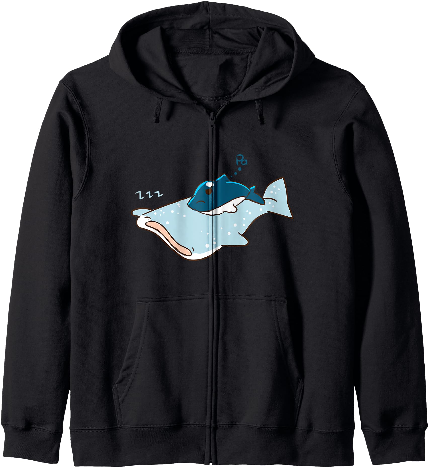 Cute Kawaii Anime Sleeping Sharks Whale Shark - Japanese Zip Hoodie