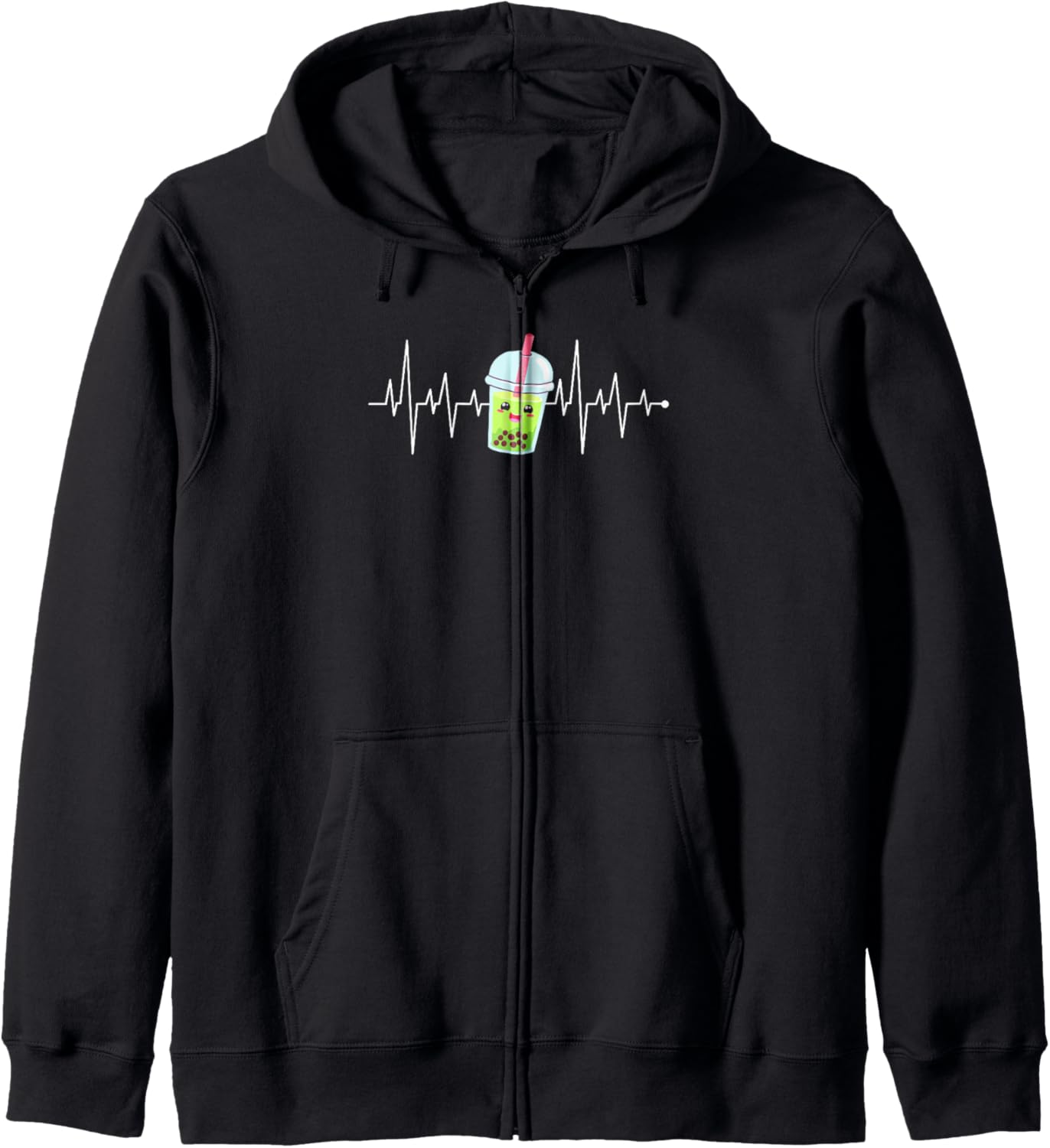 Heartbeat Boba Tea Bubble Anime Kawaii Hoodie