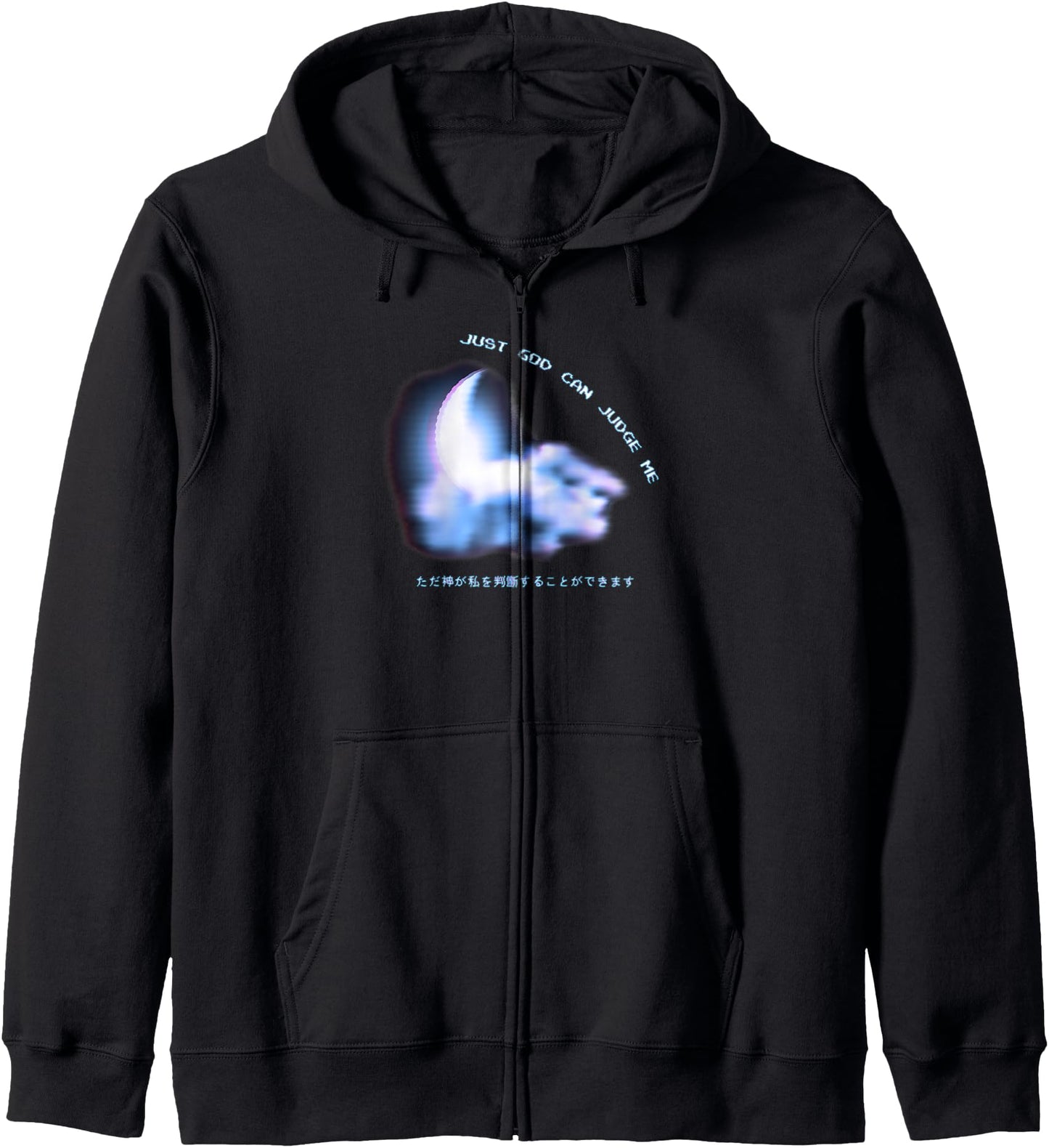 just god can judge me Vaporwave aesthetic Japanese Zip Hoodie