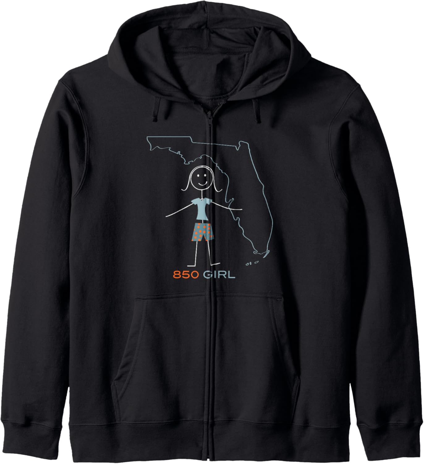 Funny Womens 850 Area Code in FL Girls Florida Souvenir Zip Hoodie