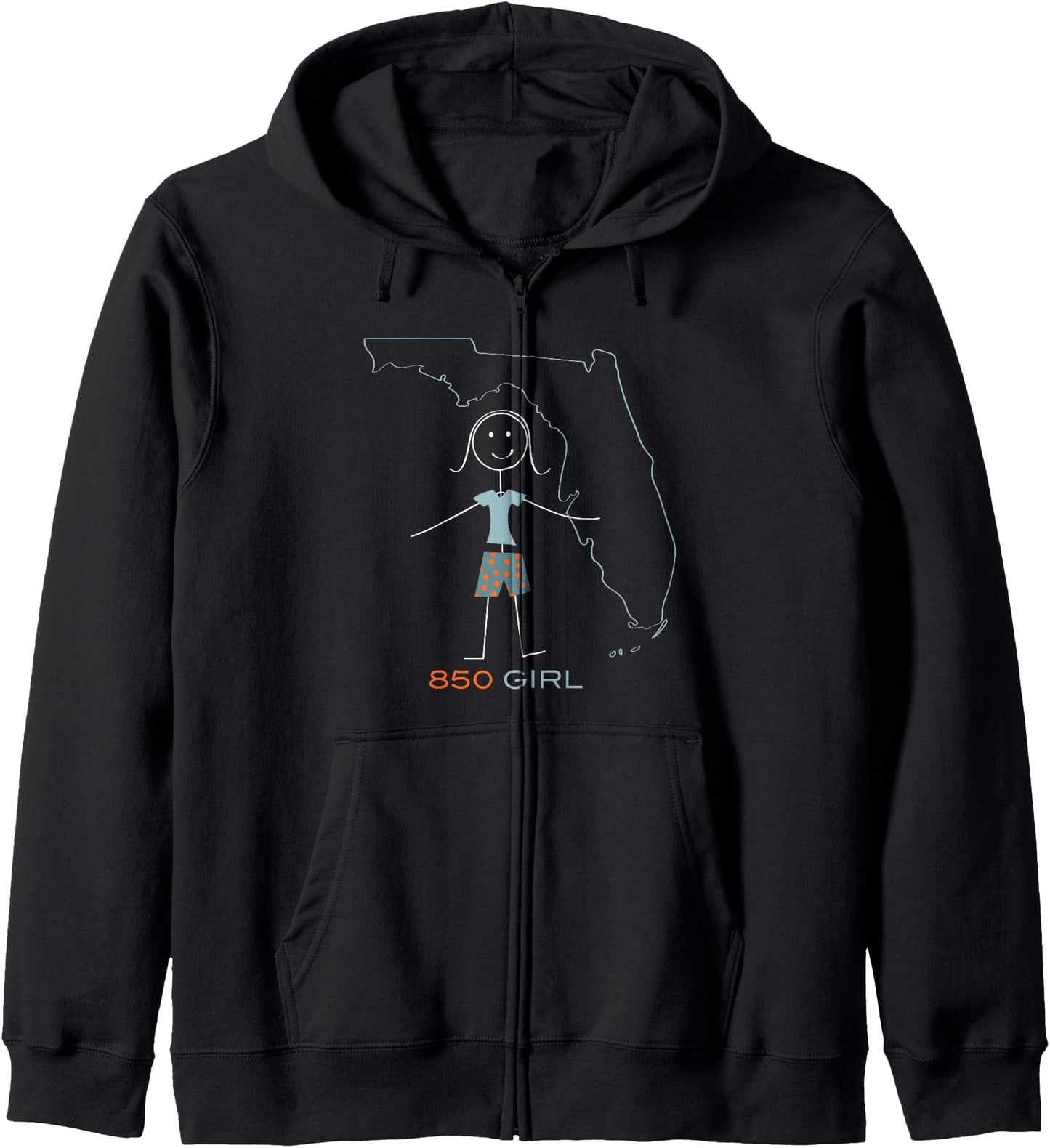 Funny Womens 850 Area Code in FL Girls Florida Souvenir Zip Hoodie