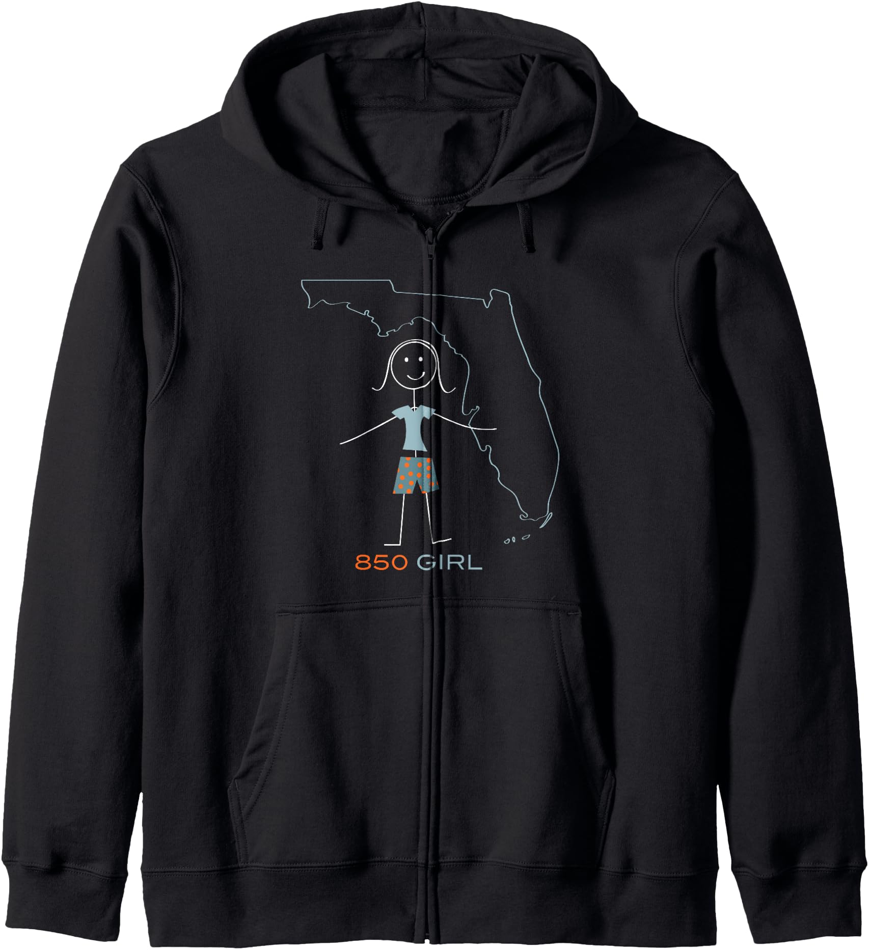 Funny Womens 850 Area Code in FL Girls Florida Souvenir Zip Hoodie