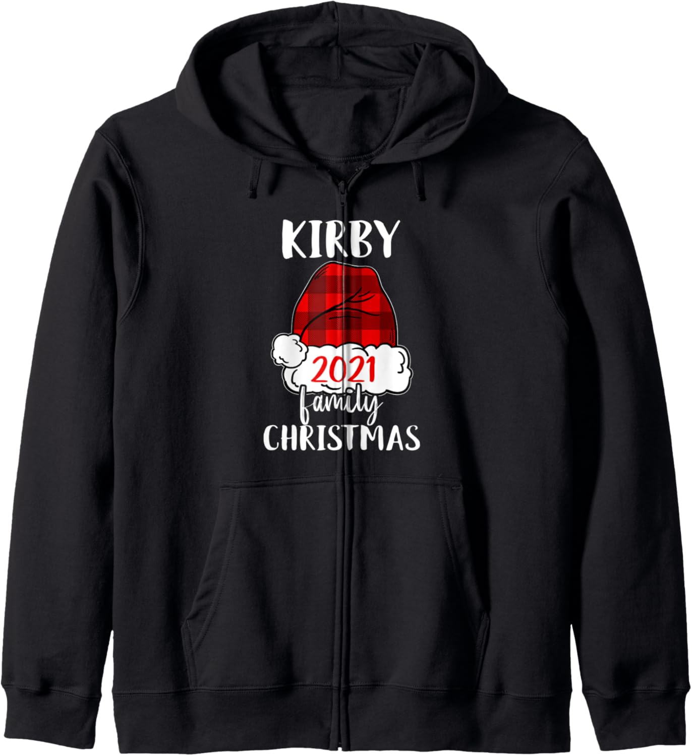 Christmas 2021 Kirby matching pajama Santa Hat Zip Hoodie