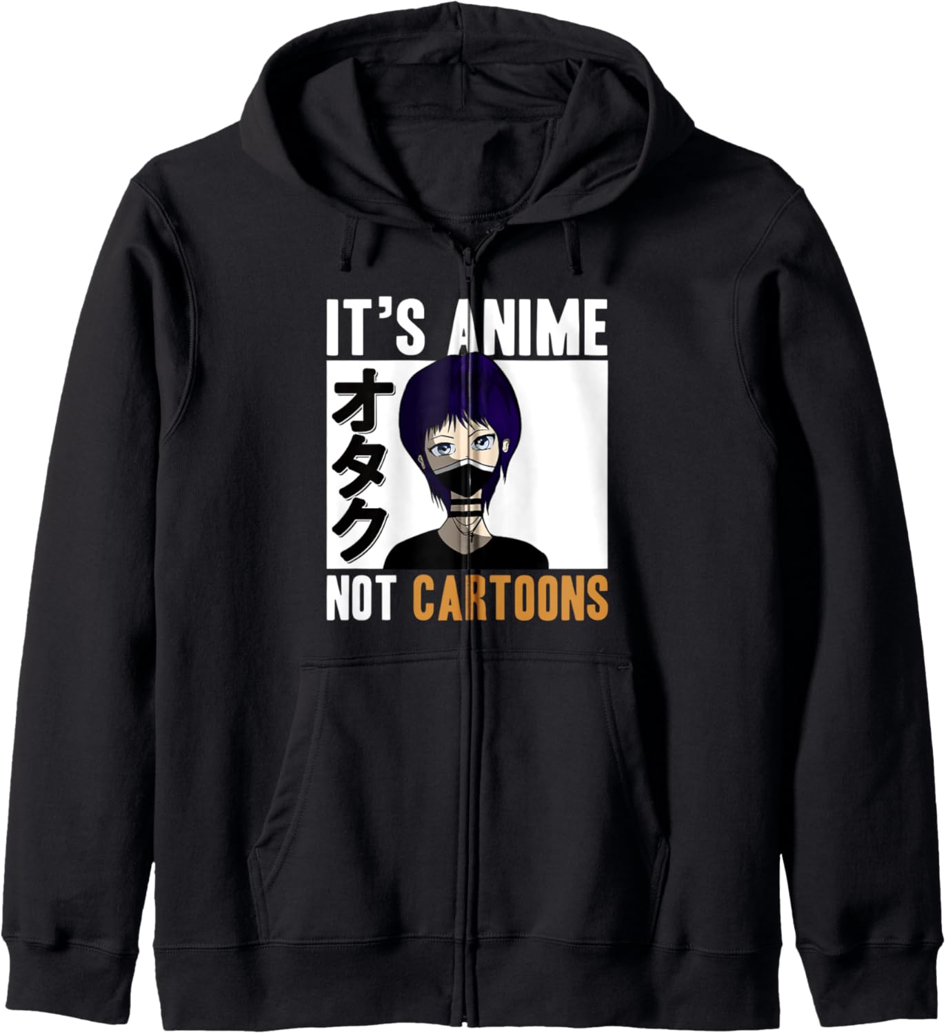 It's Anime Not Cartoons Aesthetic Japanese Otaku Anime Zip Hoodie