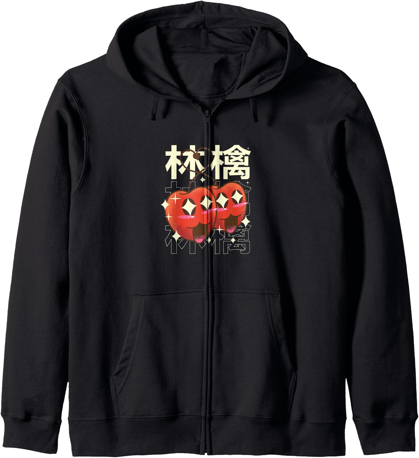 Kawaii Cherries Cute Japanese Graphic Zip Hoodie