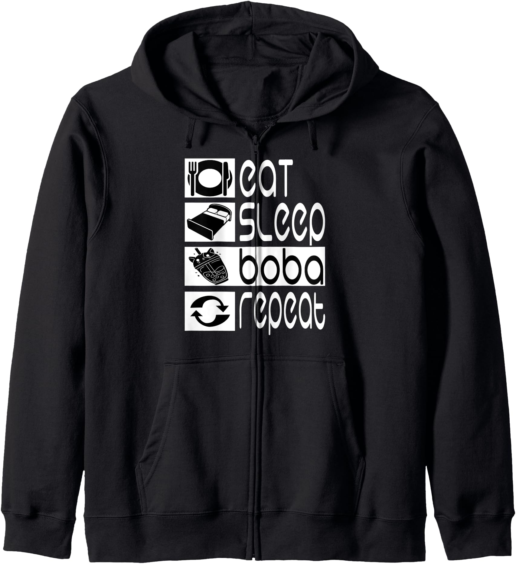 Boba Tea Funny Eat Sleep Boba Repeat Kawaii Anime Japanese Hoodie