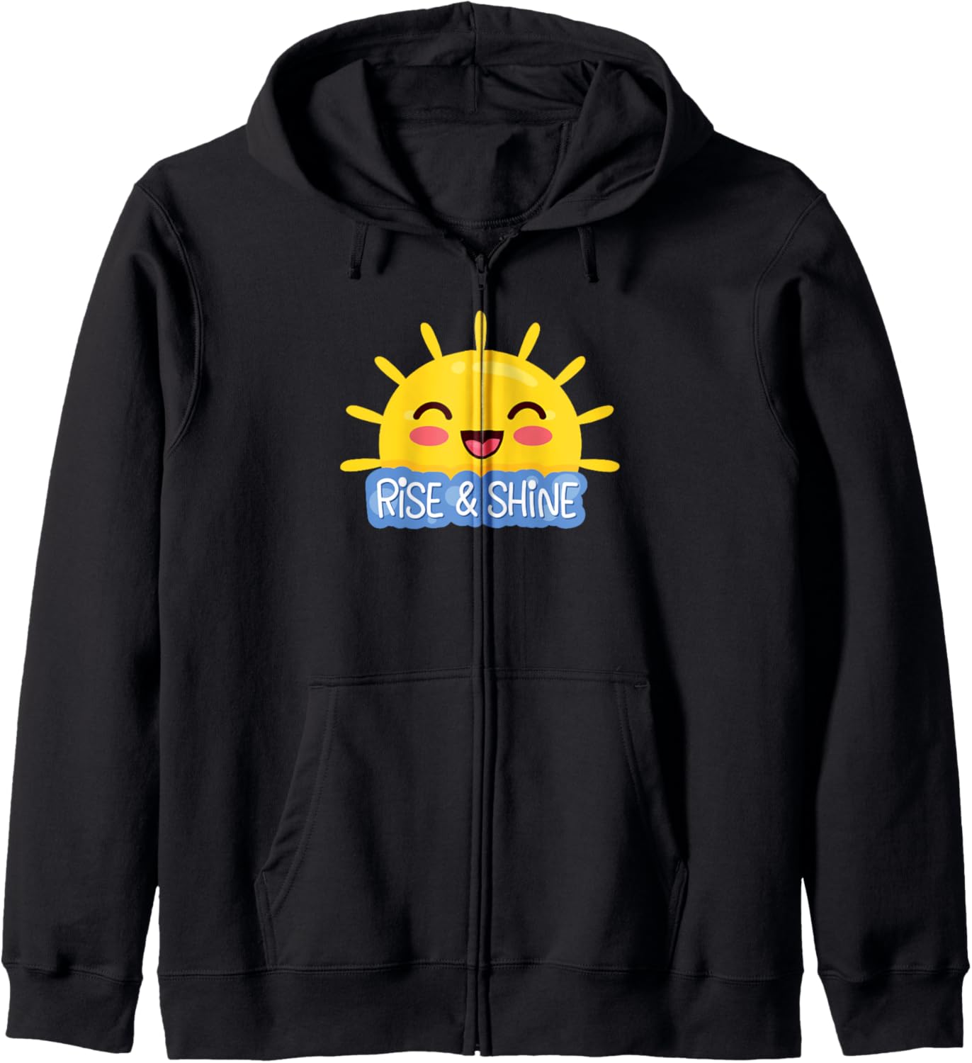 Funny Rise and Shine Summer Sunshine Graphic Zip Hoodie