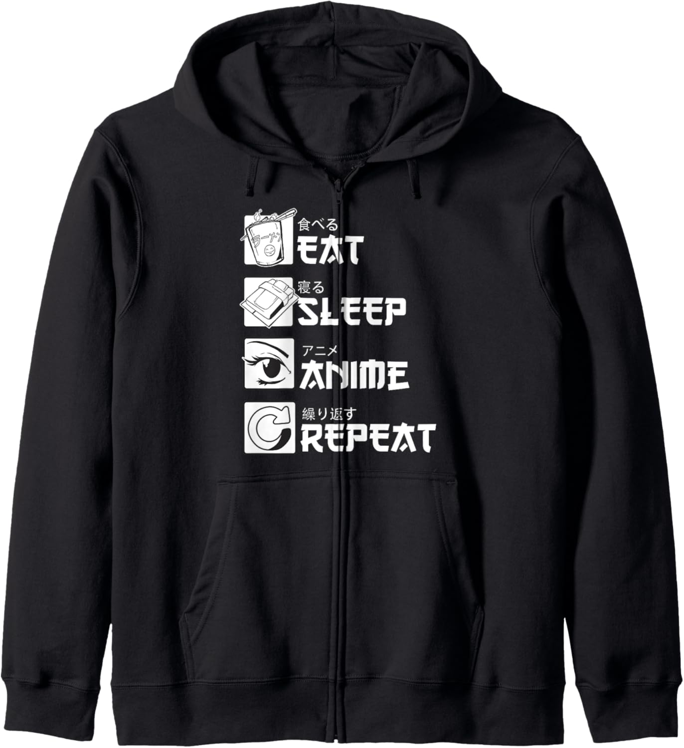 Eat Sleep Anime Repeat Kawaii Shirt Women Tees Mens Graphic Hoodie
