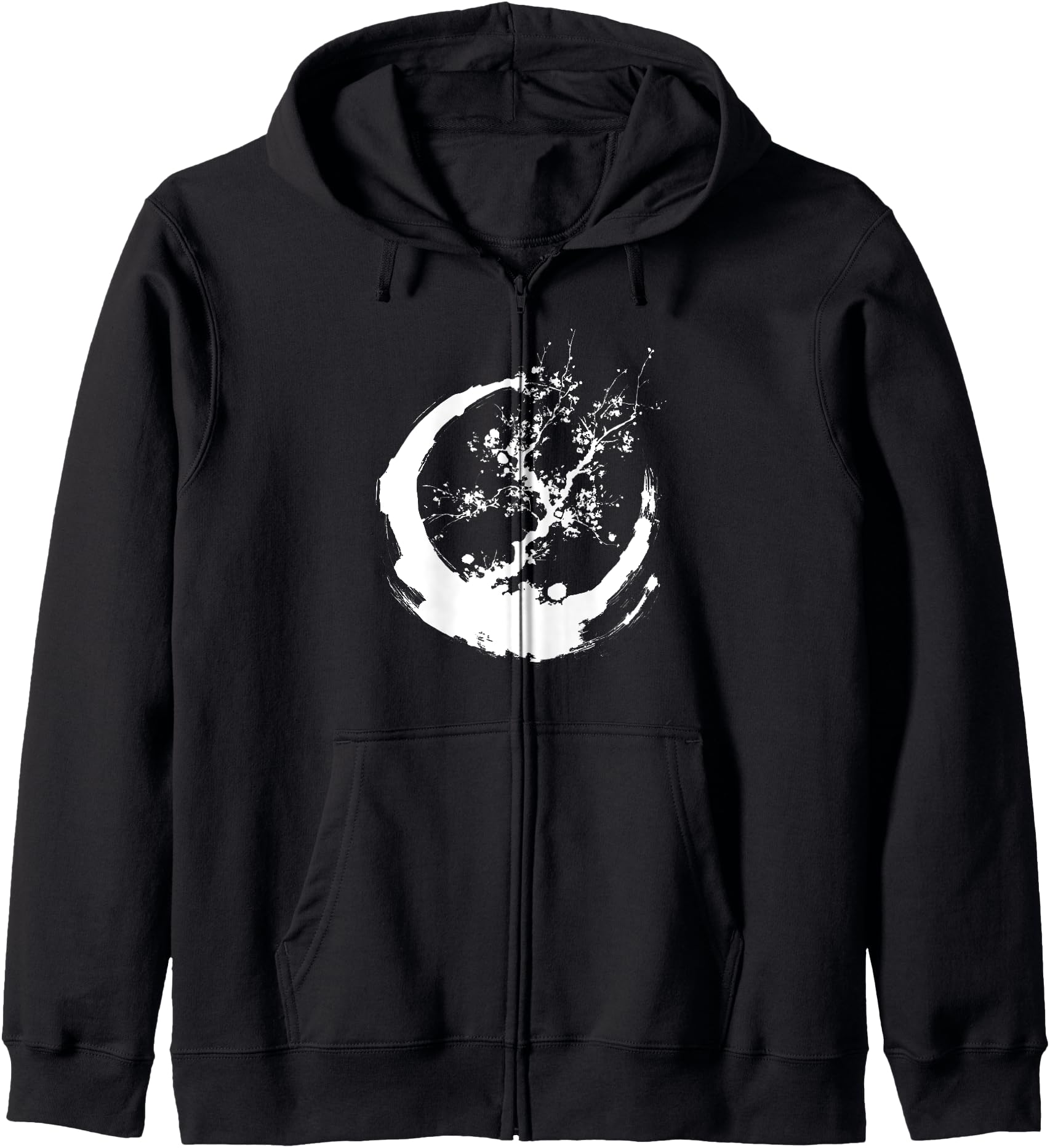 Zen Floral Sakura Tree Cherry Blossom Japanese Aesthetic Zip Hoodie