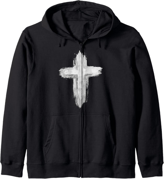 Christian Jesus Cross Faith Zip Hoodie