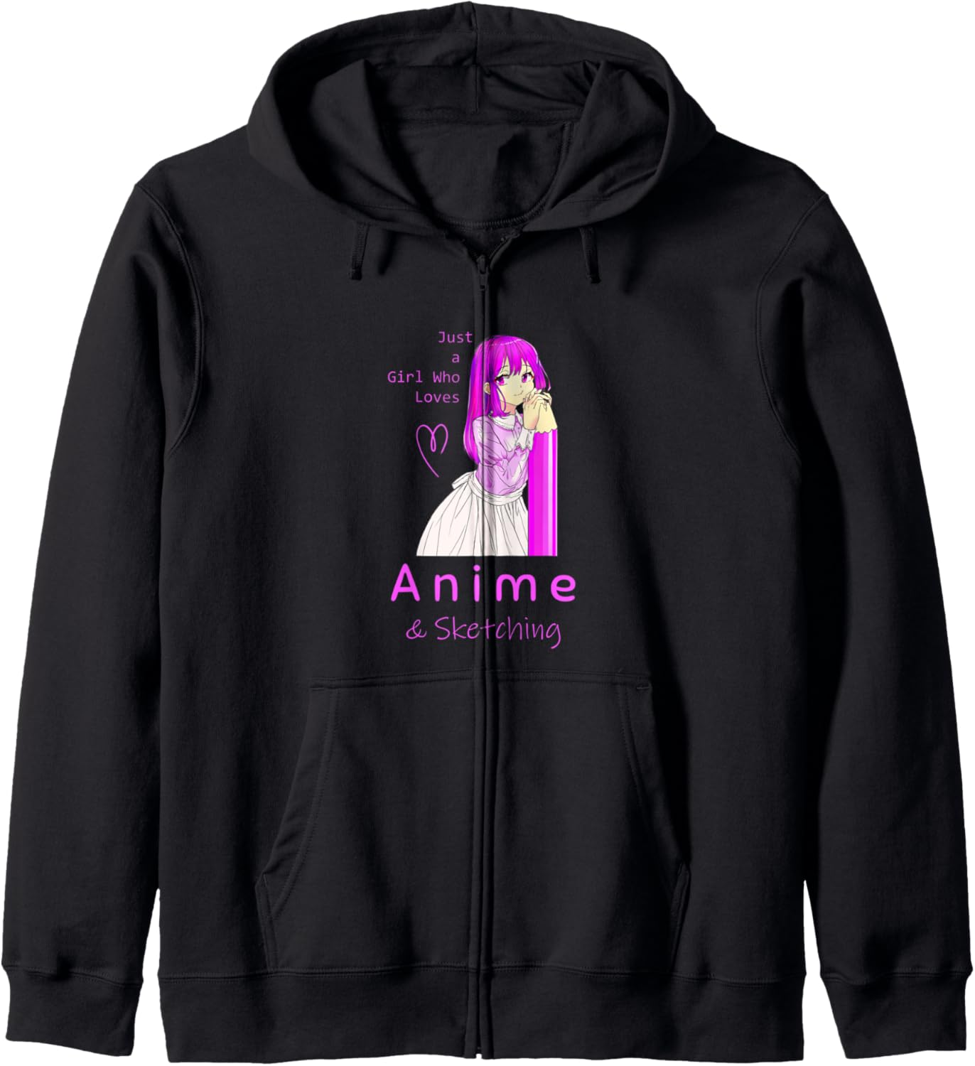 Anime Tee Just A Girl Who Loves Anime and Sketching Zip Hoodie