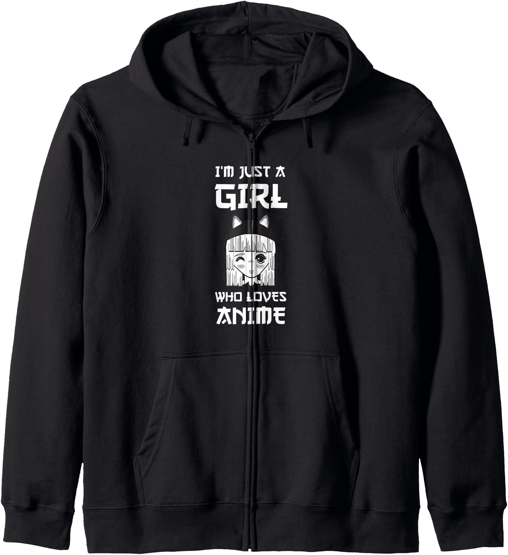 Anime Girls Teens I'm Just a Girl Who Loves Anime Hoodie