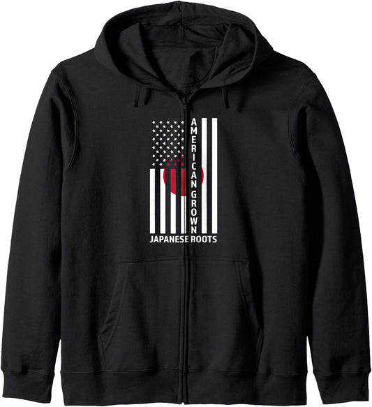 American grown Japanese roots Japan Japanese Zip Hoodie