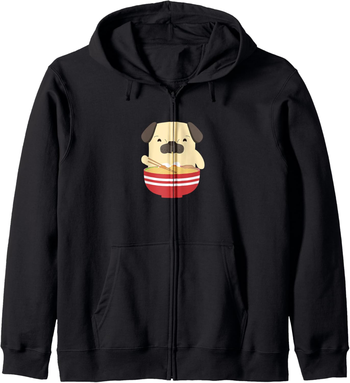 Pug Isst Ramen Pasta Soup Kawaii Anime Hoodie