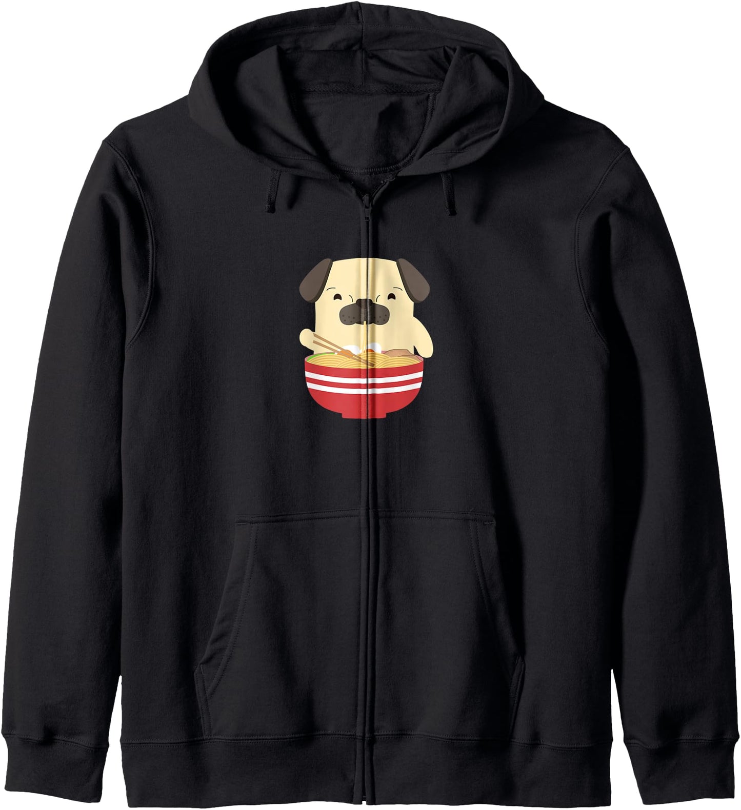 Pug Isst Ramen Pasta Soup Kawaii Anime Hoodie