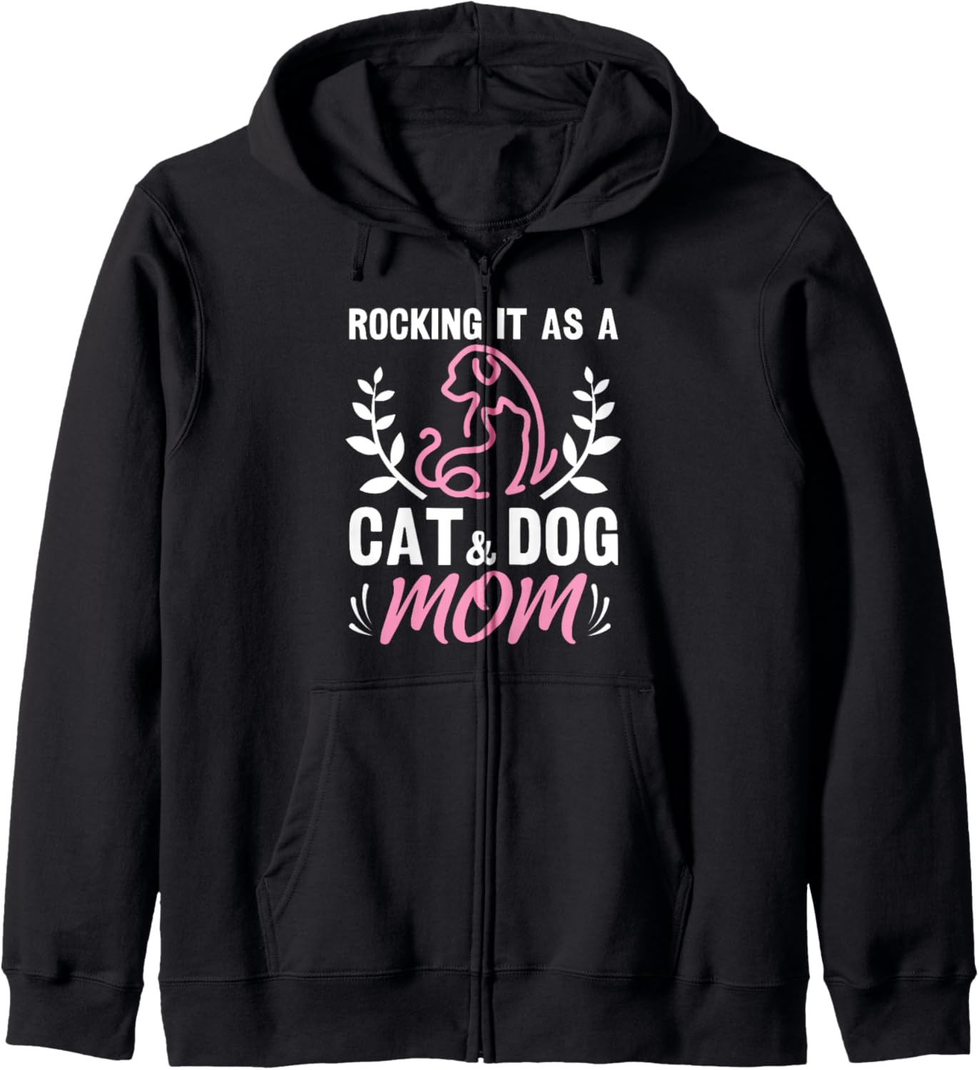 Cat And Dog Mom Fur Mama Mother's Day Zip Hoodie
