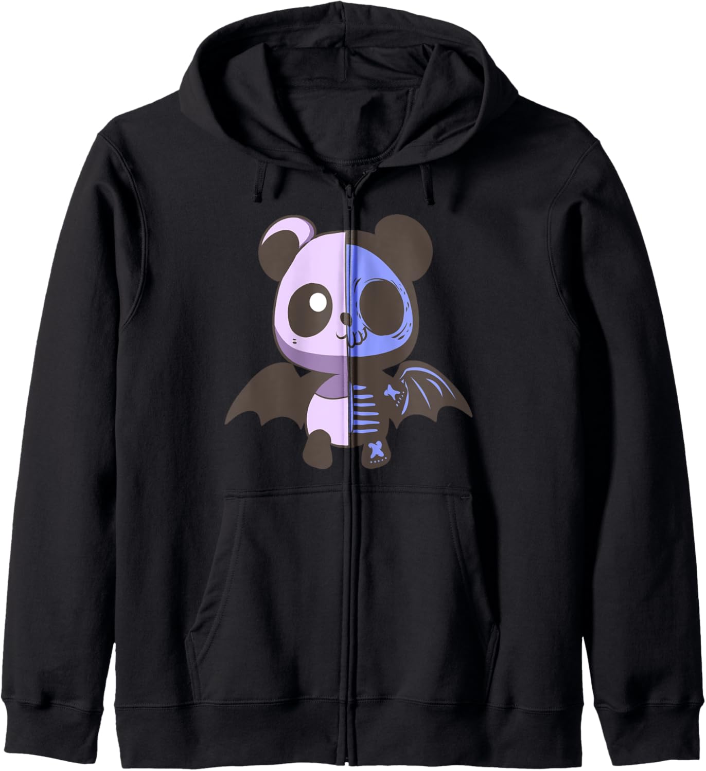 Panda Bat Skull Skeleton - Cute Pastel Goth Kawaii Anime Hoodie