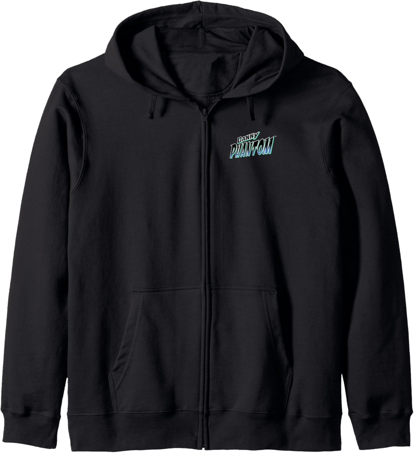 Danny Phantom Front and Back Ghost Action Pose Cartoon Zip Hoodie