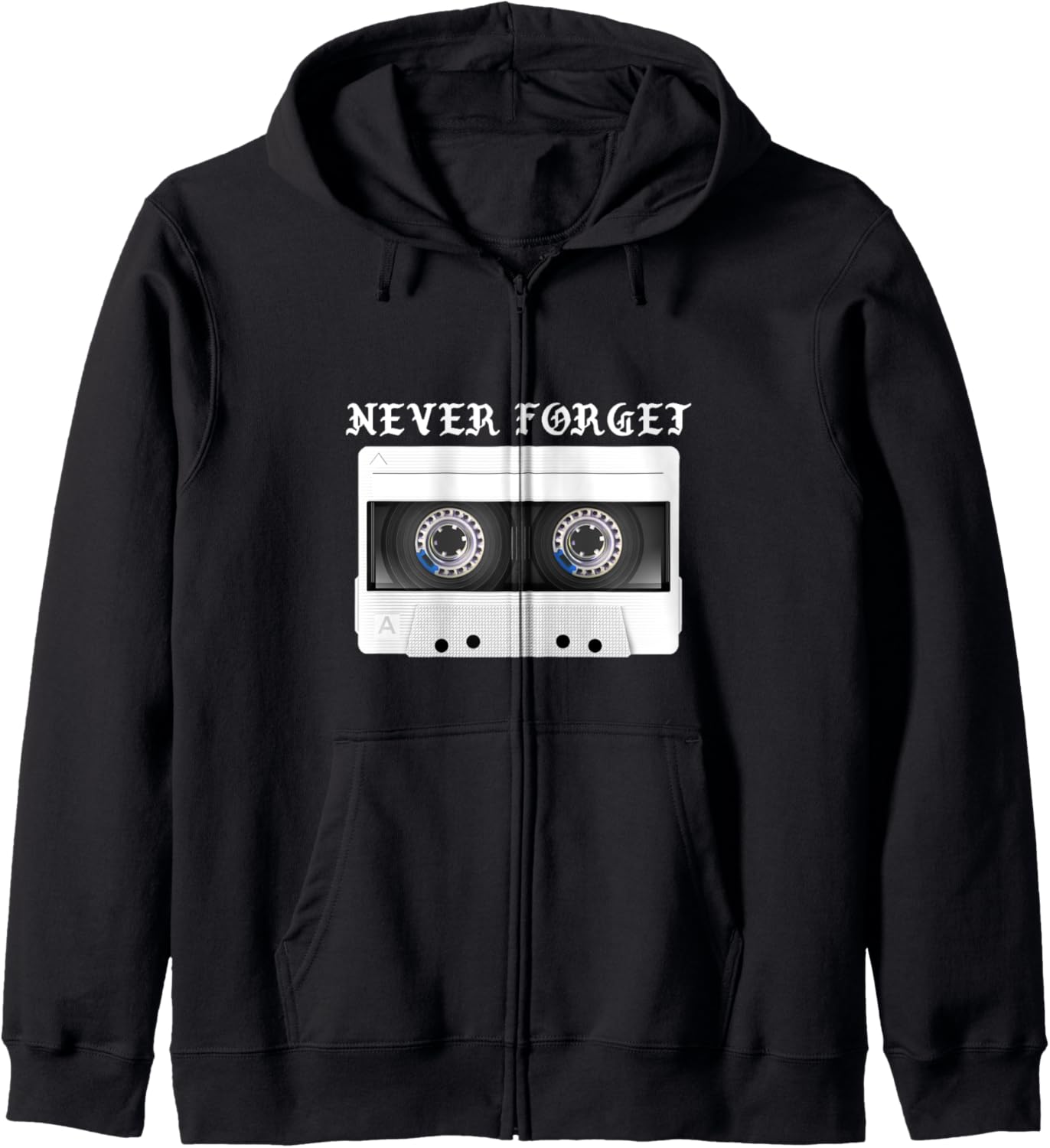 80s 90s Retro Cassette Mixtape Design Zip Hoodie