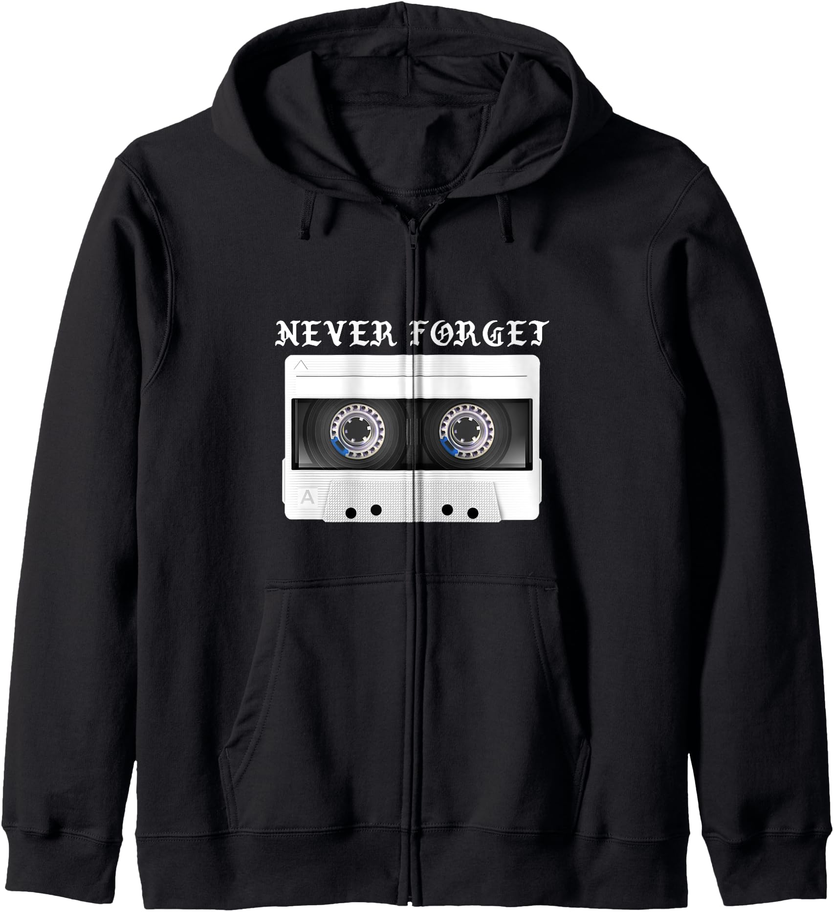 80s 90s Retro Cassette Mixtape Design Zip Hoodie