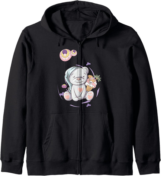 Alt Aesthetic Pastel Goth Sleepy Bear Vaporwave Anime Hoodie