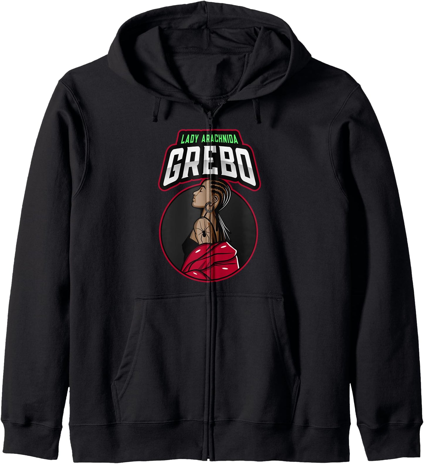 Grebo Lady Arachnida, Liberian Superhero, African Ancestry Zip Hoodie