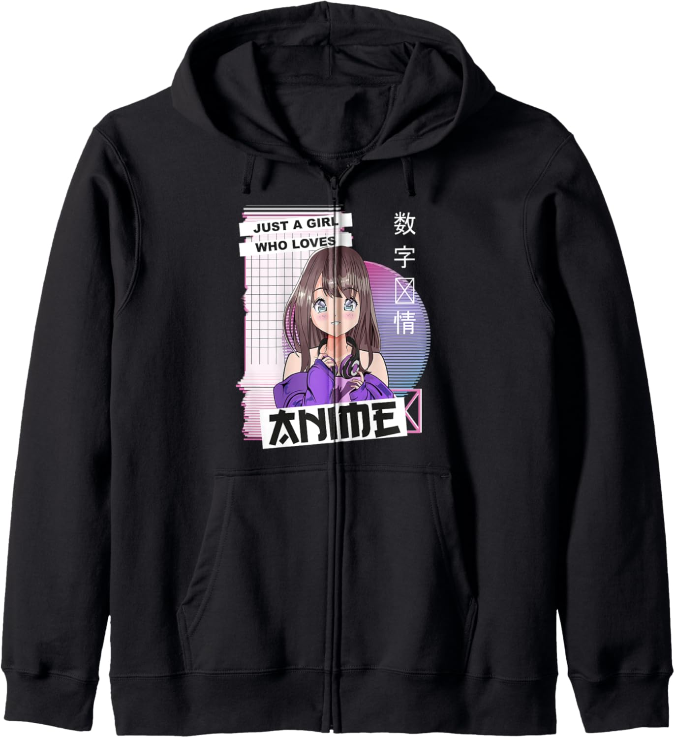 Japanese Kawaii Otaku Anime Girl - Vaporwave Aesthetic Anime Hoodie