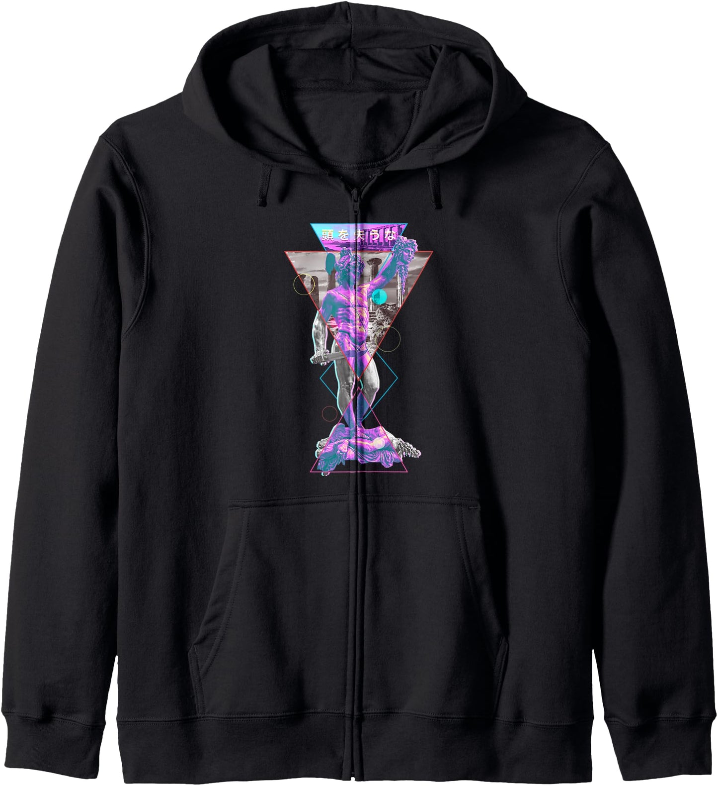 Perseus and Medusa Vaporwave Aesthetic 1980s Art Japanese Zip Hoodie